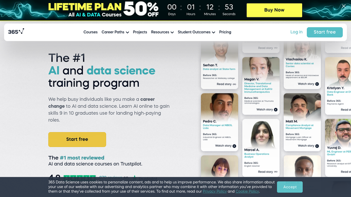 WebRun in 365 Data Science: check renewal date & track progress