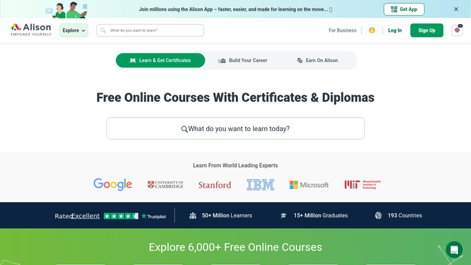 WebRun in Alison: read your course progress