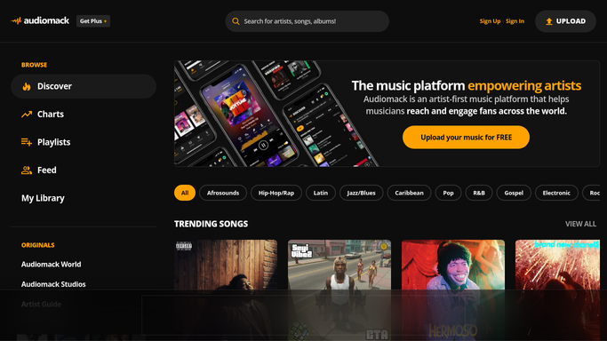 WebRun in Audiomack: check plays and uploads