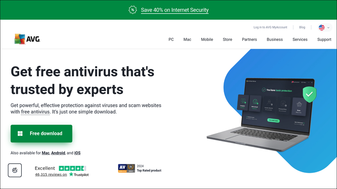WebRun in AVG: check device protection status