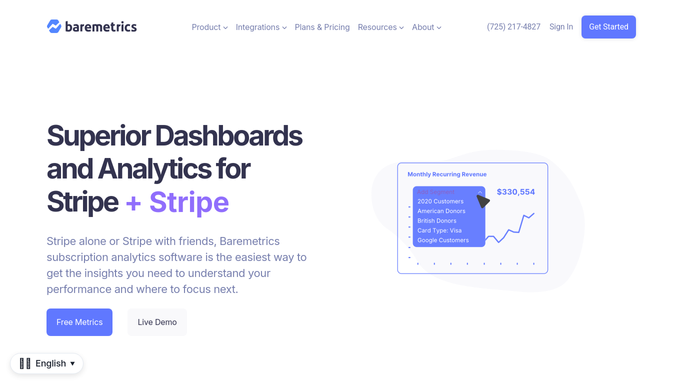 WebRun in Baremetrics: group churn by reason and plan