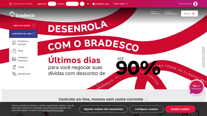 WebRun in Bradesco: verify the new payee's details