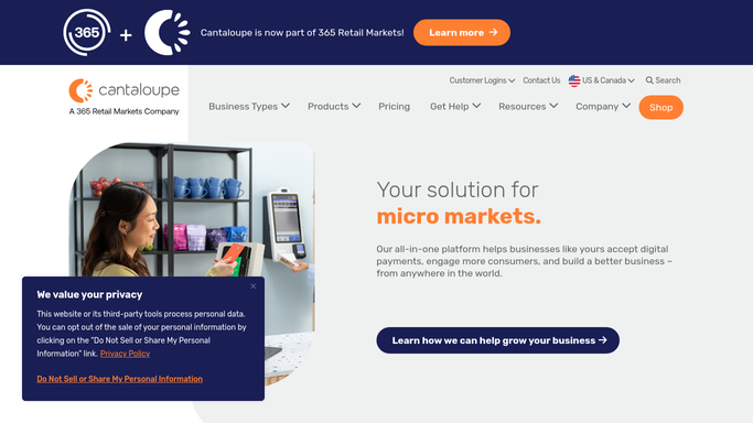 WebRun in Cantaloupe: pull prior day sales by machine