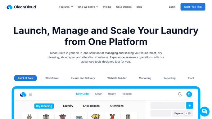 WebRun in CleanCloud: read today's scheduled pickups and deliveries