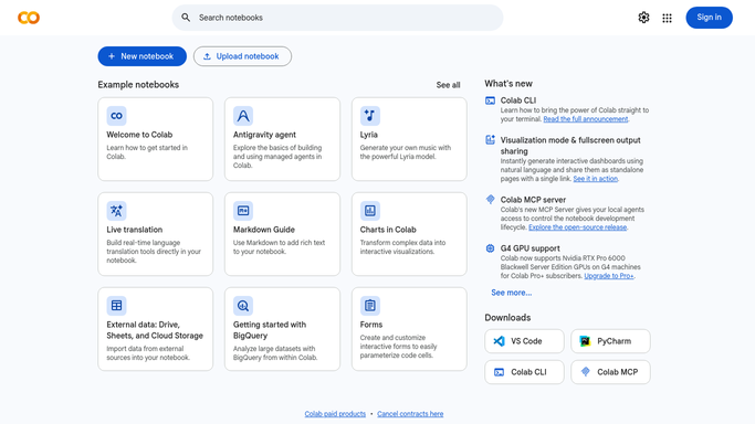 WebRun in Google Colab: list the live sessions