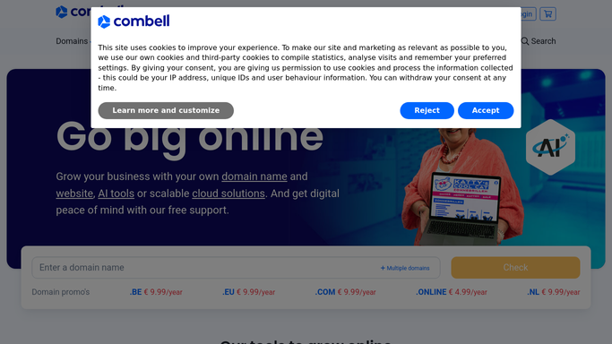 WebRun in Combell: check the new account's setup status