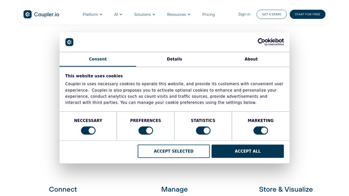 WebRun in Coupler.io: check export job status