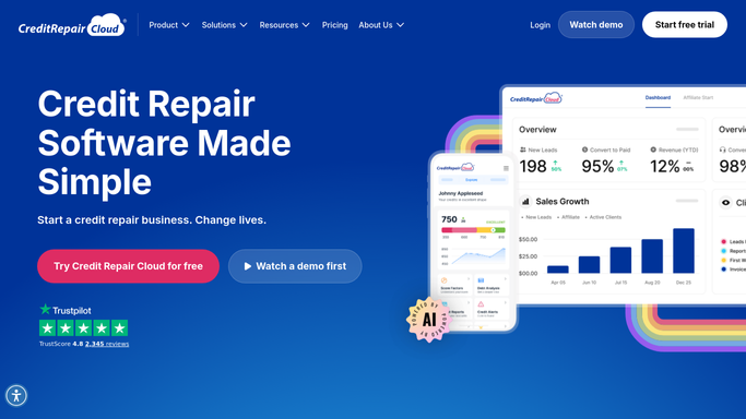 WebRun in Credit Repair Cloud: log the new lead