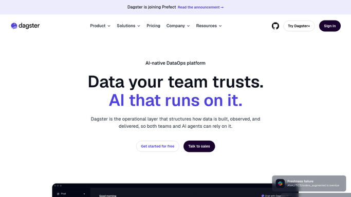 WebRun in Dagster: check schedules, sensors and asset freshness