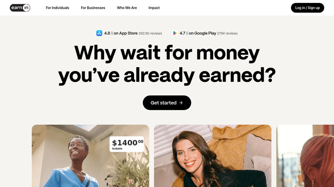 WebRun in EarnIn: check available balance