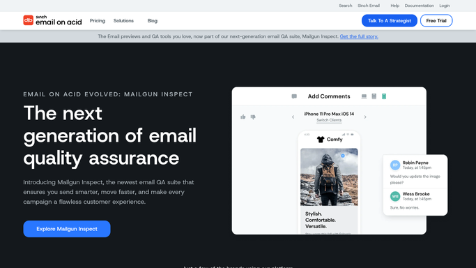 WebRun in Email on Acid: check pre-send test results