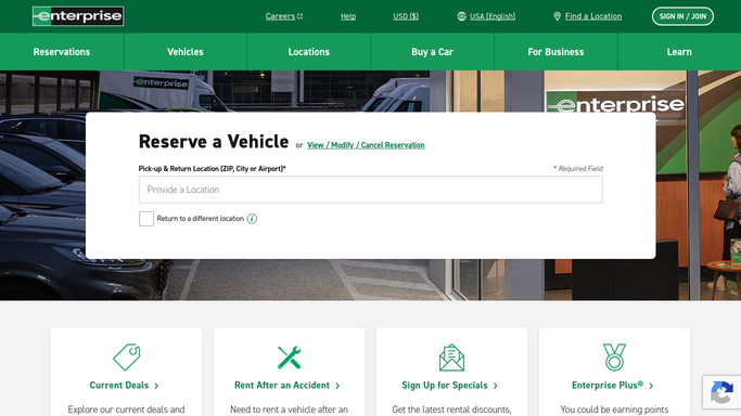 WebRun in Enterprise Rent-A-Car: check corporate account setup