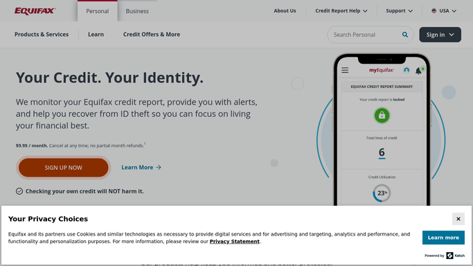 WebRun in Equifax: check score and new inquiries