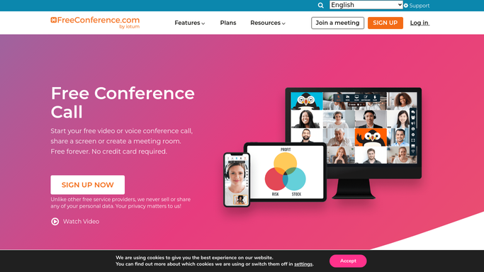 WebRun in FreeConference.com: review the day's meetings