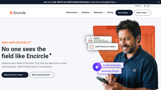 WebRun in Encircle: find jobs in close-out stage