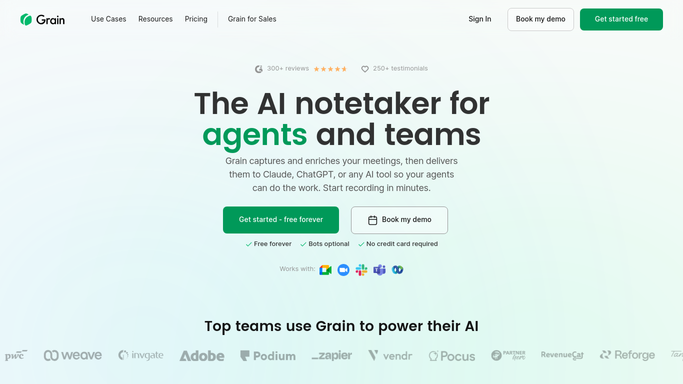WebRun in Grain: pull the summary and action items