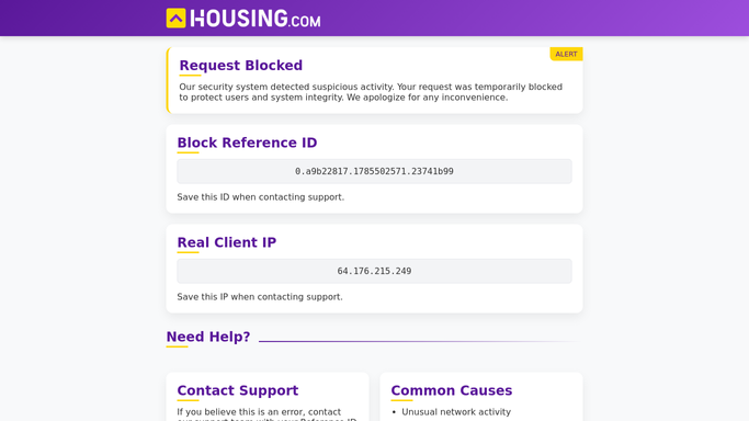 WebRun in Housing.com: check saved searches for changes