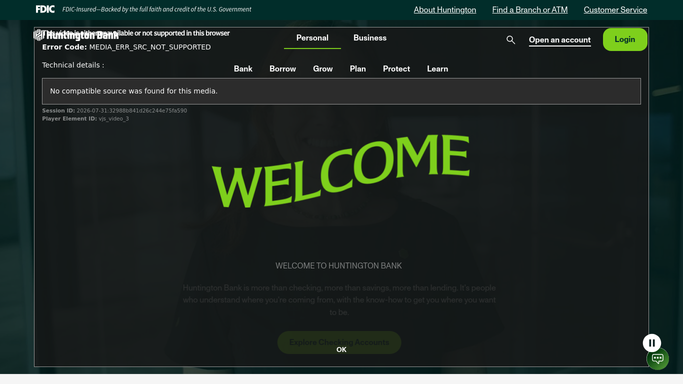 WebRun in Huntington Bank: check balances and transactions