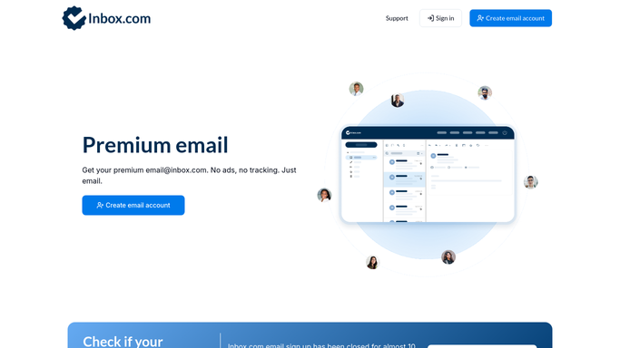 WebRun in Inbox.com: sort new mail into categories