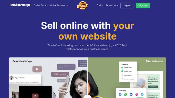 WebRun in Instamojo: pull this week's payment links and sales