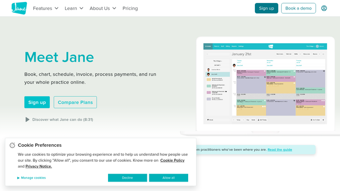 WebRun in Jane: pull tomorrow's appointment schedule