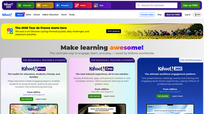 WebRun in Kahoot: collect the day's session reports