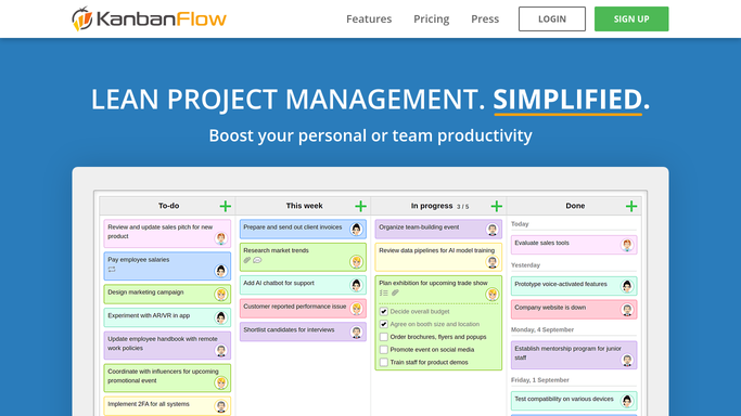 WebRun in Kanban Flow: read today's due cards and logged time