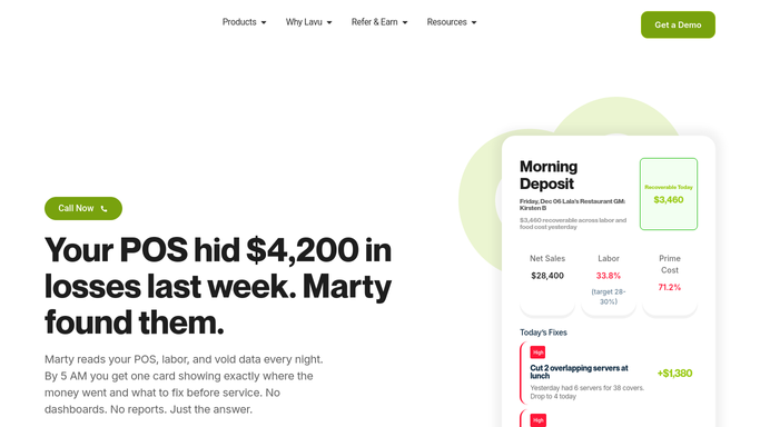 WebRun in Lavu: read all refunds processed yesterday