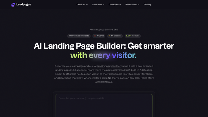 WebRun in Leadpages: read views and conversions