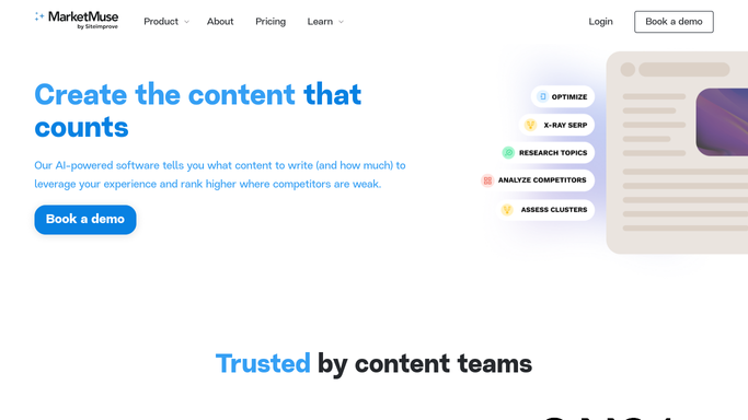 WebRun in MarketMuse: read this week's content gaps