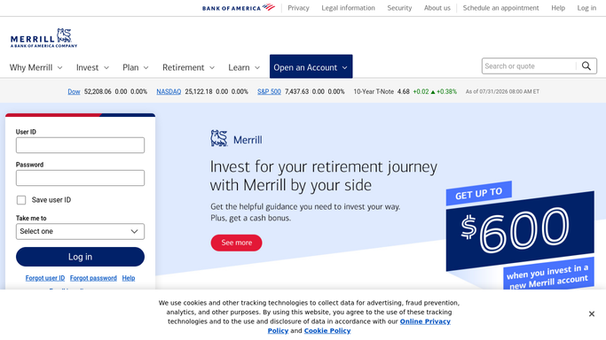 WebRun in Merrill Edge: read account holdings and value
