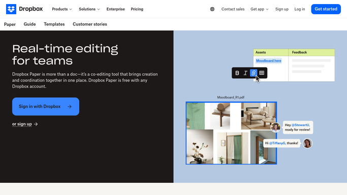 WebRun in Dropbox Paper: read yesterday's edited docs