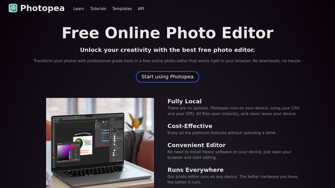 WebRun in Photopea: check the batch edit queue