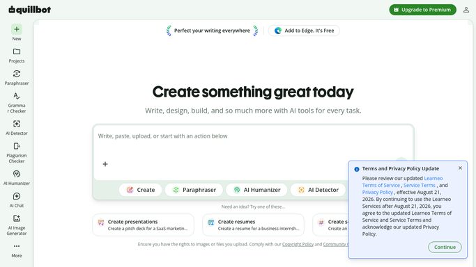 WebRun in QuillBot: clean up grammar and phrasing