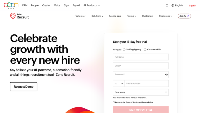 WebRun in Zoho Recruit: count candidates by stage