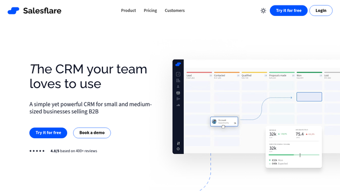 WebRun in Salesflare: check deals for 10 days of detected activity