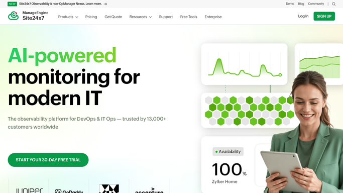 WebRun in Site24x7: check monitor status