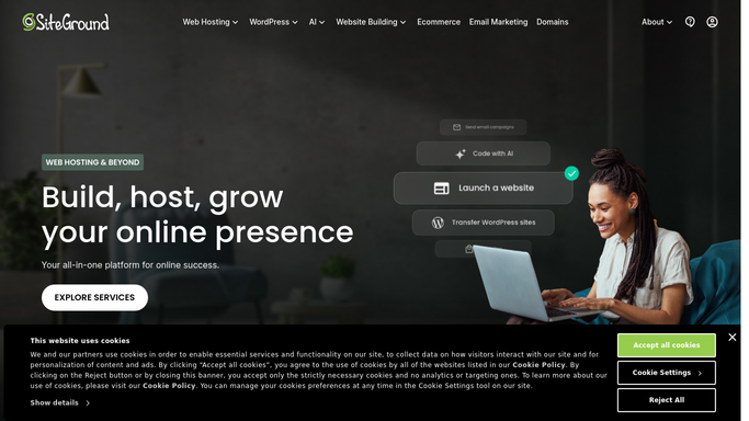 WebRun in SiteGround: review uptime, usage and backups
