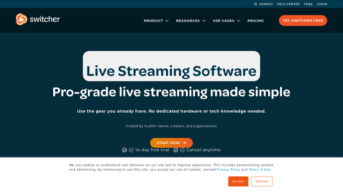 WebRun in Switcher Studio: check today's scheduled livestreams