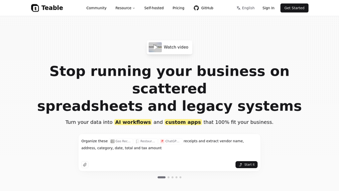 WebRun in Teable: create the base from template