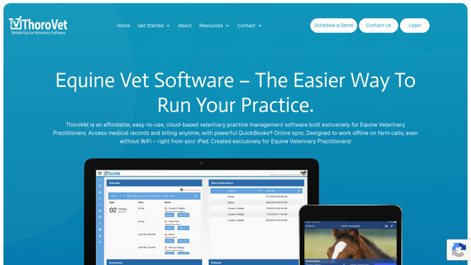 WebRun in ThoroVet: review the day's synced farm-call visits