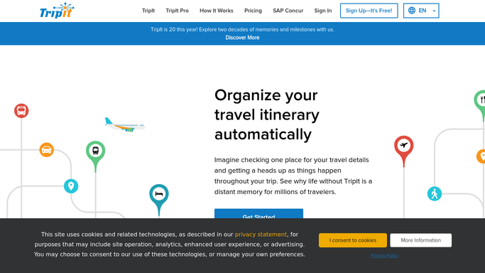 WebRun in TripIt: watch for flight changes