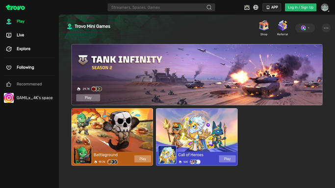 WebRun in Trovo: check yesterday's stream stats and clips