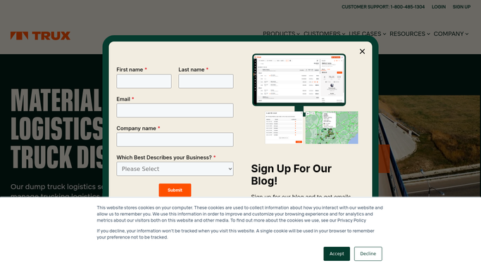WebRun in Trux: read en-route trucks and ETA