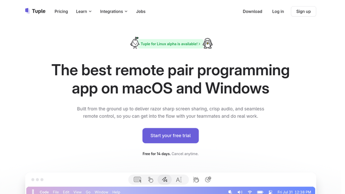 WebRun in Tuple: review pairing history