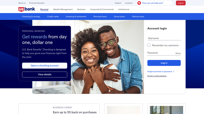WebRun in US Bank: check balance and new transactions