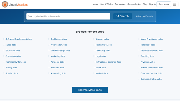 WebRun in Virtual Vocations: check each listing's status
