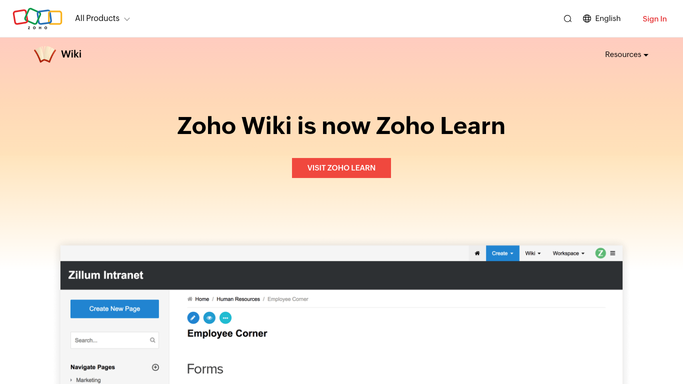 WebRun in Zoho Wiki: find pages nobody has updated