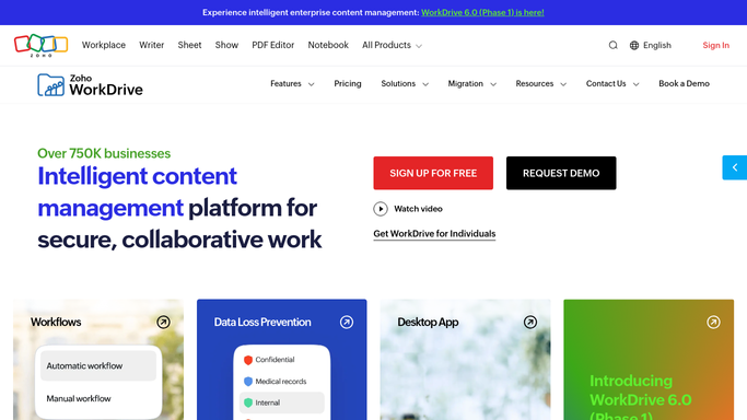 WebRun in Zoho WorkDrive: measure storage per team folder