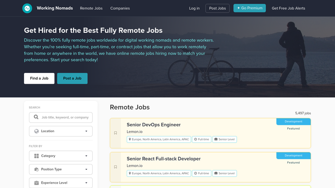 WebRun in Working Nomads: find new applicants